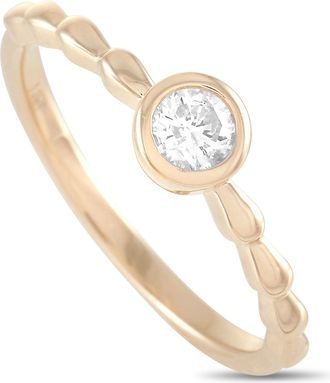 Luxury Bazaar 14K Yellow Gold 0.25ct Diamond Ring
