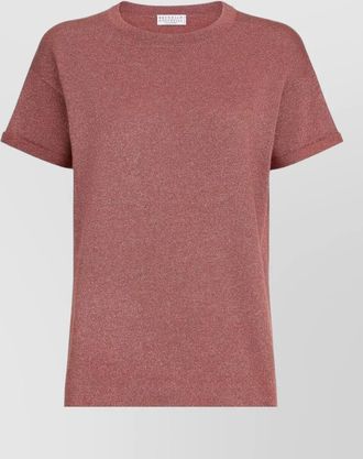 Brunello Cucinelli cashmere silk crew neck short sleeve top