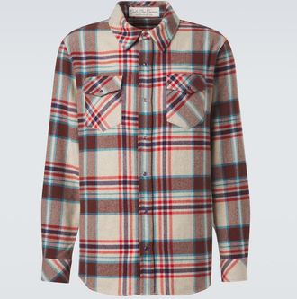 God's True Cashmere Plaid cashmere shirt with amethyst