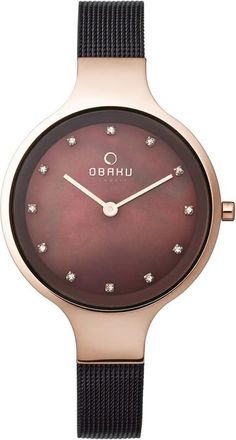 Obaku Classic Quartz Brown Dial Ladies Watch V173LXVNMN