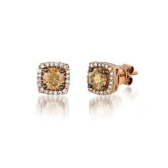 Le Vian Ladies Chocolate Diamonds Earrings set in 14K Strawberry Gold