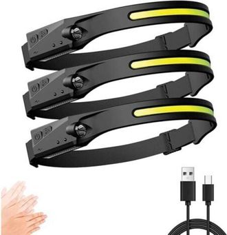 OEM Linterna Frontal, Potente Linterna Frontal Led Recargable Por Usb Con 350 L&uacute;menes, 3 Modos De Iluminaci&oacute;n, Encendido Manual, Resistente Al Agua Y Lige