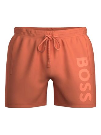 BOSS logo drawstring shorts - men - Recycled Polyamide - L - Orange