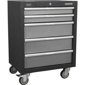 Loops 650mm Modular 5 Drawer Mobile Cabinet - Ball Bearing Slides - Swivel Castors
