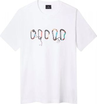 Paul Smith T-Shirts, male, White, L, PS Carabiner Print T Shirt