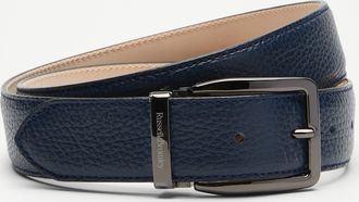 Russell & Bromley TANGO Mens Navy Leather Classic Buckle Belt