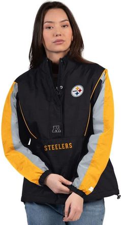 Starter Womens Starter Black/Gold Pittsburgh Steelers Thursday Night Gridiron Half-Zip Jacket at Nordstrom, Size Xx-Large