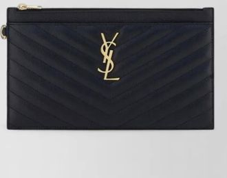 Saint Laurent cassandre large leather clutch bag