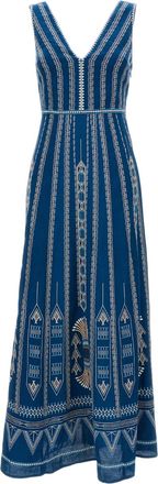 Emporio Sirenuse Ballerina Embroidered Linen-Cotton Dress