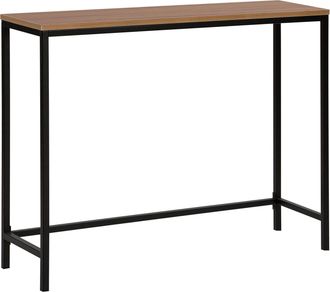 Beliani Beliani - Consola Con Tablero De Madera Oscura Patas Negras 100 X 30 Cm Pasillo De Sala De Estar De Estilo Industrial Tulia