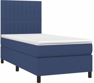 vidaXL Vidaxl - Cama Box Spring Con Colch&oacute;n Tela Azul 90x190 Cm