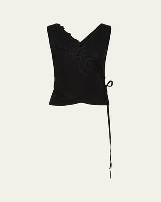 Sir. Klara Embroidered Wrap Top