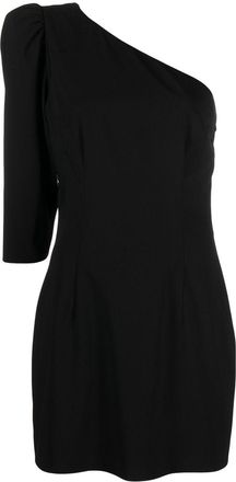 Dsquared2 logo-plaque one-shoulder dress - women - Polyester/Elastane/Polyester - 40 - Black