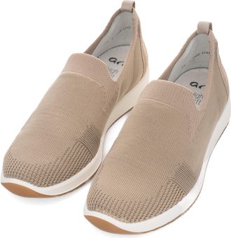 Ara Slipper ARA LISSABON, Damen, Gr. 7,5 (41,5), beige (sand), Textil, Veloursleder, unifarben, Basic, Schuhe Slipper, Slip-On-Sneaker, Schlupfschuh, Komf