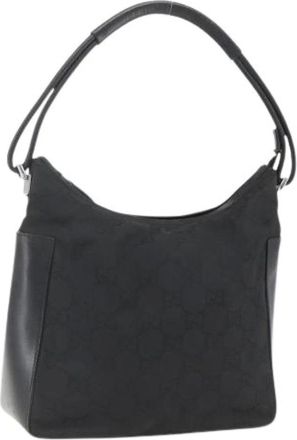 Gucci Pre-owned Shoulder Bags, female, Black, Size: ONE SIZE Pre-owned Canvas Shoulder Bag