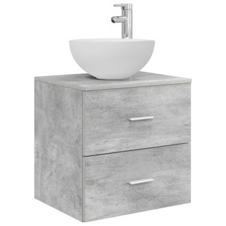 vidaXL Vanidad Con Lavabo De Pared Gris Hormig&oacute;n 49,5 X 41 X 64,5 Cm Vidaxl