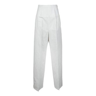 Sportmax Dames, Broeken, Wit, Maat: 2XS Katoen