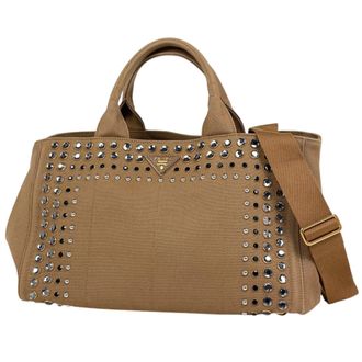 Prada Brown Canvas Tote Bag (Pre-Owned)