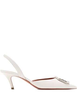 Amina Muaddi Camelia slingback pumps - White