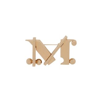 Max Mara Broche de monograma - Accessories - Mujer - Amarillo - ONE SIZE