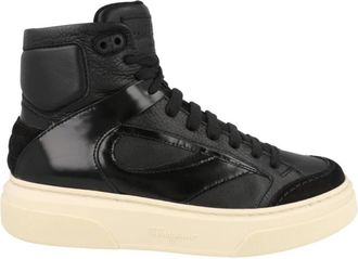 Ferragamo Cassio Leather High-Top Sneakers, Size 10