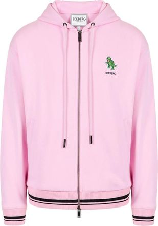Iceberg Dino Social Club Hoodie - Heren - Vesten met rits - Roze - XL - Katoen - Hoodies & sweatvesten