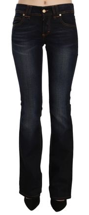 John Galliano Washed Mid Waist Regular Leg Boot Cut Womens Jeans