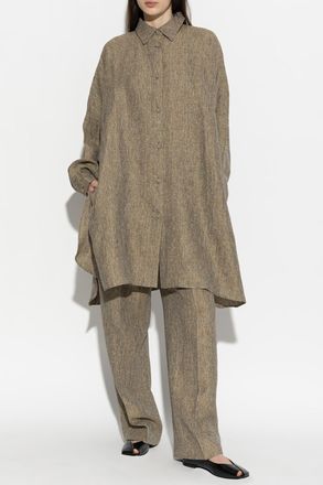 Officine G&eacute;n&eacute;rale Linen Trousers Azora, Womens, Beige