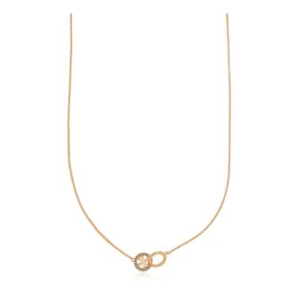 Tory Burch Tory Burch, Necklaces, female, Yellow, Size: ONE SIZE Icon Pavé Interlocking Pendant Necklace