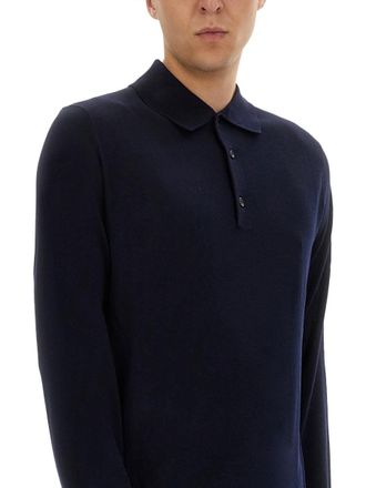 Sunflower Wool Polo Shirt - Blue