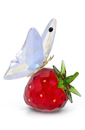 Swarovski Idyllia Crystal Butterfly & Strawberry in Red at Nordstrom