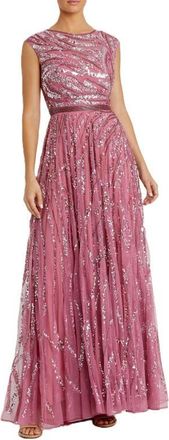 Mac Duggal Cap Sleeve Embellished Evening Gown in Plum at Nordstrom, Size 16
