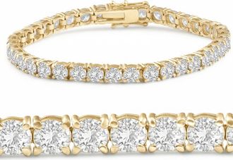 Pompeii3 12Ct Round-Cut Diamond Tennis Bracelet 14k Yellow Gold 7 Lab Grown (F/VS)