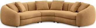 Castlery Fable Sectional Sofa Customized, Caramel Washed Chenille, Machine Washable, Ultra Deep Seats for Sofas, Castlery