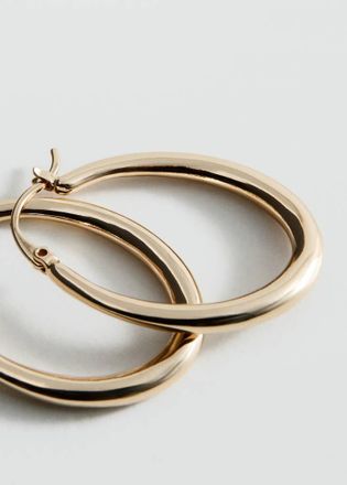 Mango Orecchini anelli ovali oro - Donna - Taglia unica - MANGO