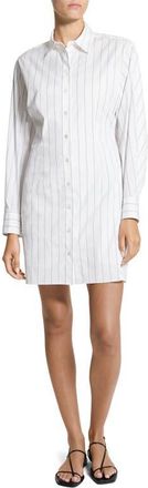 Theory Stripe Cotton Blend Button-Up Shirt in Lavender Multi - Vvo at Nordstrom, Size 12