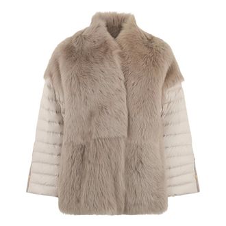 Moorer Faux Fur & Shearling Jackets, female, Beige, Size: XS Goletta Jacket