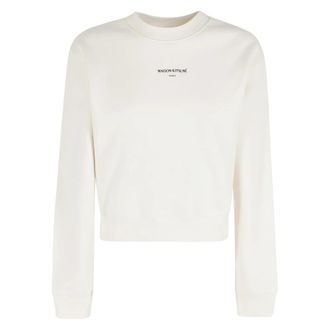 Maison Kitsun&eacute; Cropped Sweatshirt - Dames - Sweatshirts - Beige - XS - Hoodies & sweatvesten