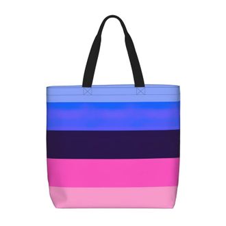 Generic Women Handbag Omnisexual Pride Lgbt Gay Flag Pansexuality Women Tote Bag Waterproof Reusable Shoulder Bags, For Christmas, Birthday, School, Work, Wed