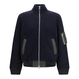 sacai Cardigan in maglia a coste - - Knitwear - Uomo - Blu - L