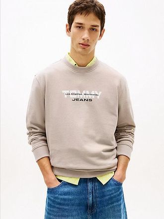 Tommy Hilfiger Logo Sueded Terry Crew Neck Sweatshirt
