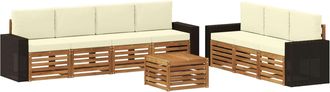 vidaXL Juegos De Sof&aacute;s 8 Uds. Madera De Acacia S&oacute;lida Vidaxl