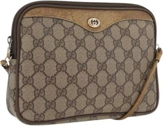 Gucci Pre-owned Cross Body Bags, female, Beige, Size: ONE SIZE Pre-owned Vintage GG Canvas Shoulder Bag