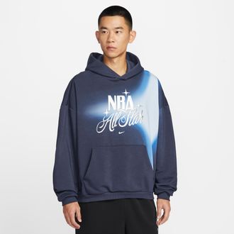 Nike Mens All-Star Weekend Standard Issue Dri-FIT NBA Practice Hoodie in Blue | HV6555-419