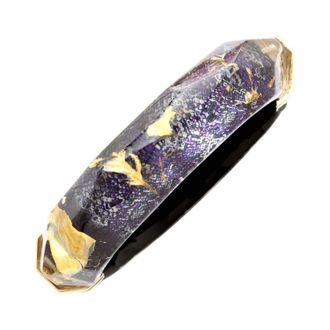 Gold & Honey Womens Faceted Lucite Bangle In Snake Skin