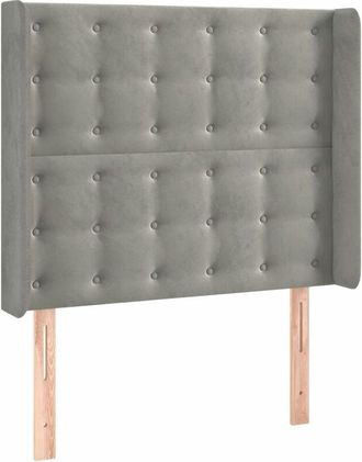 vidaXL Cabecero Con Led De Terciopelo Gris Claro 83x16x118/128 Cm Vidaxl