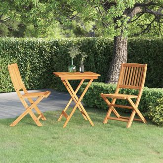 vidaXL Comedor De Jard&iacute;n Plegable 3 Piezas Madera Maciza De Acacia Vidaxl