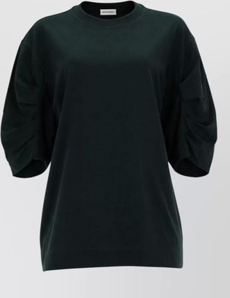 Dries Van Noten crew neck knee length dress puff sleeves
