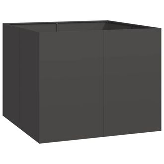 Berkfield Home Planter Black 100x100x80 cm Steel | Size: 100 x 100 x 80 cm