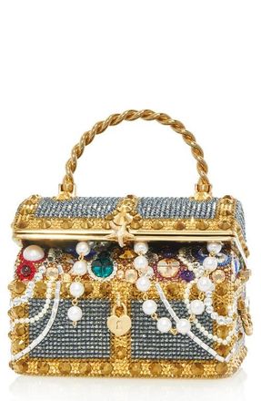 Judith Leiber Judith Leiber Sunken Treasure Chest Clutch in Champagne Hematite Multi at Nordstrom